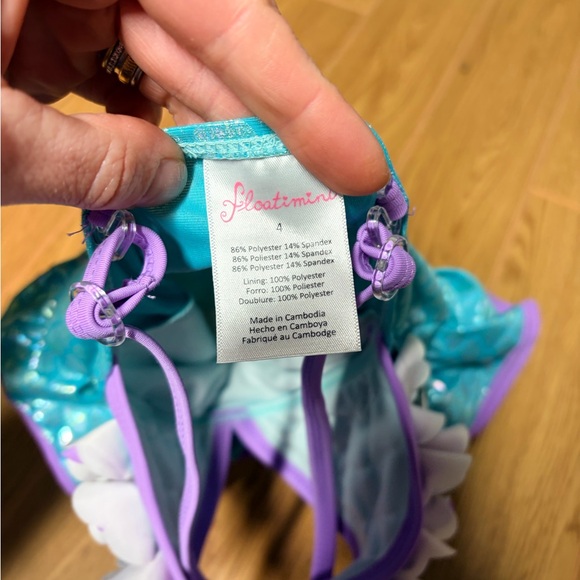 Blue and Purple Ruffled Mermaid Swimsuit Size 4 - Picture 6 of 6